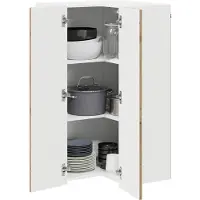 vidaXL Wandhoekkast PORTO Artisan Eiken 57 x 57 x 100 cm Bewerkt hout