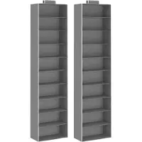 vidaXL Kledingorganisers hangend 2 st met 10 schappen stof