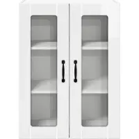 vidaXL Wandglas Kasten LUCCA Hoogglans Wit 60 x 31 x 80 cm