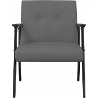 vidaXL Fauteuil Donkergrijs Stof