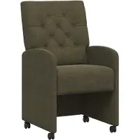 vidaXL Eetkamerstoelen met wielen 2 pcs Legergroen 58 x 67 x 97 cm