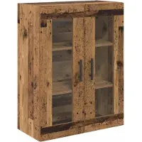 vidaXL Highboard 2 st Oud Hout 69,5 x 34 x 180 cm Bewerkt hout