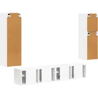 vidaXL Tv-meubelset 4 st Wit Bewerkt hout