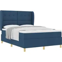 vidaXL Boxspring bed met hoofdeinde Blauw 200 x 140 cm Stof