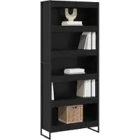 vidaXL Boekenkast 80 x 30 x 189,5 cm Bewerkt hout Zwart Eiken