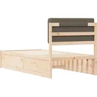 vidaXL Bedframe met Gevoerde Hoofdbord Taupe 80 x 200 cm