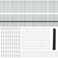 vidaXL zeshoekig gaasgek met palen 100 x 1 m PVC-Coated Staal Groen