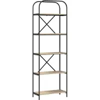 vidaXL Boekenplank 5-laags 60 x 30 x 183 cm Bewerkt hout Sonoma Eik