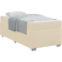 vidaXL Bedframe met matras Crème 80 x 200 cm Stof