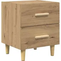 vidaXL Bedkast Artisan Eiken 40 x 35 x 47.5cm Bewerkt hout