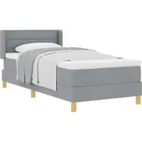 vidaXL Boxspringbed met matras, lichtgrijs, 200 x 100 cm, gestoffeerd