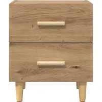 vidaXL Bedkast Artisan Eiken 40 x 35 x 47.5cm Bewerkt hout