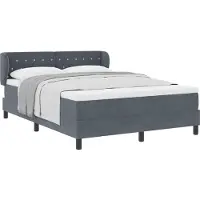 vidaXL Boxspringbed met hoofdeinde, donkergrijs, 140 x 190 cm, fluweel
