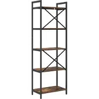vidaXL Boekenplank 5-laags 56 x 34 x 171 cm Bewerkt hout Rook Eiken