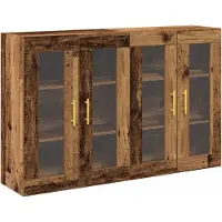 vidaXL Wandkasten 2 st Oud Hout 69,5 x 34 x 90 cm Bewerkt hout