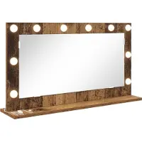 vidaXL Make-up Spiegel Rechthoekig met spiegel Oudhout 80 x 45 x 18 cm