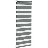 vidaXL Zebra rolgordijn 55x150 cm stofbreedte 50,9 cm donkergrijs