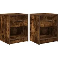 vidaXL Nachtkastjes 2 st met lade 40x34x50 cm gerookt eikenkleurig