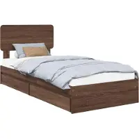 vidaXL Opbergbed met lade Bruin Eiken 75 x 190 cm Bewerkt hout