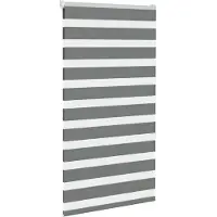 vidaXL Zebra rolgordijn 70x150 cm stofbreedte 65,9 cm donkergrijs