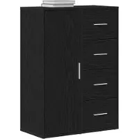 vidaXL Dressoir Zwart Eiken 60 x 31 x 84 cm Bewerkt hout