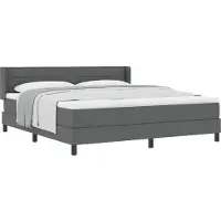 vidaXL Boxspring bed met hoofdeinde Donkergrijs 200 x 180 cm Stof