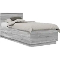 vidaXL Bedframe met hoofdeinde Grijs sonoma 70 x 190 cm Bewerkt hout