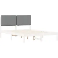 vidaXL Bedframe met Gevoerde Hoofdbord Lichtgrijs 150 x 200 cm
