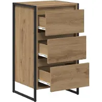vidaXL Dressoir, handgemaakt, eikenhoutlook, 42 x 36 x 75,5 cm, houtvezel