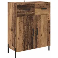 vidaXL Highboard 2 st Oud Hout 69,5 x 34 x 180 cm Bewerkt hout