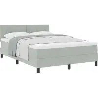 vidaXL Boxspringbed met hoofdeinde, lichtgrijs, 140 x 200 cm, fluweel