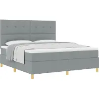 vidaXL Boxspringbed met hoofdeinde, lichtgrijs, 180 x 200 cm, gestoffeerd