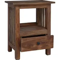 vidaXL Nachtkastje Bruin 30 x 30 x 47 cm Massief Gerecycleerd Hout