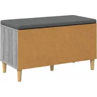 vidaXL Hallenbank met kussen met opslag Grijze Sonoma 80 x 38 x 46 cm