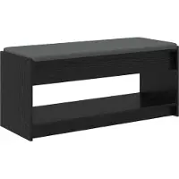 vidaXL Hallenbank Zwarte Eik 103 x 38 x 45 cm Geengineerd Hout en Stof