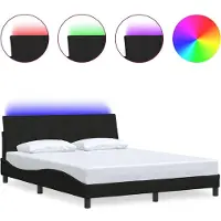 vidaXL Bedframe zonder matras "Hanko" stof zwart 160x200 cm