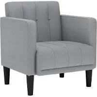 vidaXL Fauteuil met armleuningen Lichtgrijs 53 cm Stof