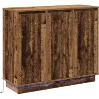vidaXL LED Dressoir Oudhout 90 x 32 x 75 cm Bewerkt hout