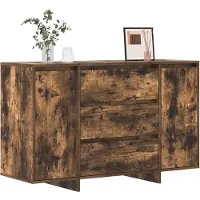 vidaXL Dressoir Rook Eiken 120 x 41 x 75 cm Bewerkt hout