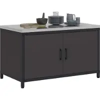 vidaXL Keukenopslag Kast HATTEM Zwart 90 x 50 x 53 cm Staal