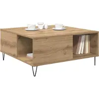 vidaXL Salontafel Artisan Eiken 80 x 80 x 36,5 cm Bewerkt hout
