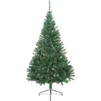 vidaXL Kunststof Voorverlichte Kerstboom met 300 LED Groen 240 cm PVC