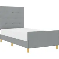 vidaXL Bedframe met hoofdeinde Lichtgrijs 90 x 200 cm Stof