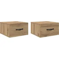 vidaXL Nachtkastje 2 st artisanaal eikenkleurig 35 x 35 x 20 cm