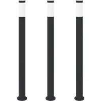 vidaXL Bolderverlichting 3 stuks 110 cm RVS IP44
