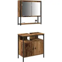 vidaXL Badkamermeubel Set 2 st Bruin 60 x 30 x 60 cm Bewerkt hout