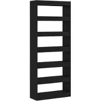 vidaXL Boekenkast 6-laags 80 x 30 x 198 cm Bewerkt hout Zwart Eiken