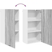 vidaXL Hangkast Grijs Sonoma en Wit 50 x 31 x 100 cm Bewerkt hout