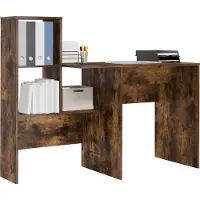 vidaXL Bureau Rook Eiken Bewerkt hout 131,5 x 50 x 106,5 cm