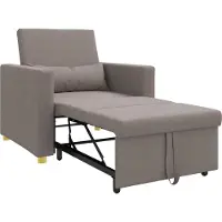 vidaXL Uittrekbare slaapbank eenpersoons Taupe Stof